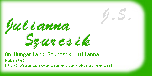 julianna szurcsik business card